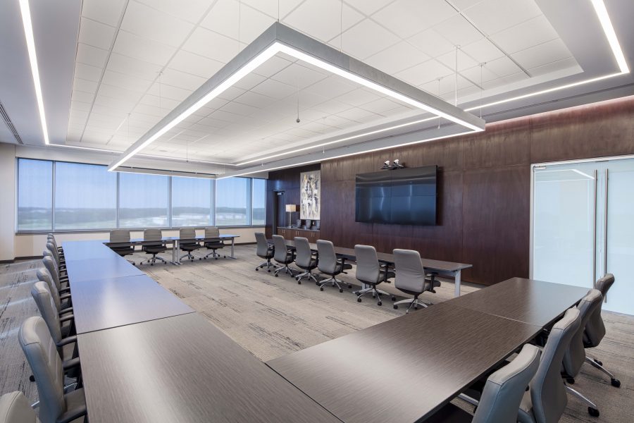Interior view of meeting room at First National Bank in Jonesboro, Arkansas
