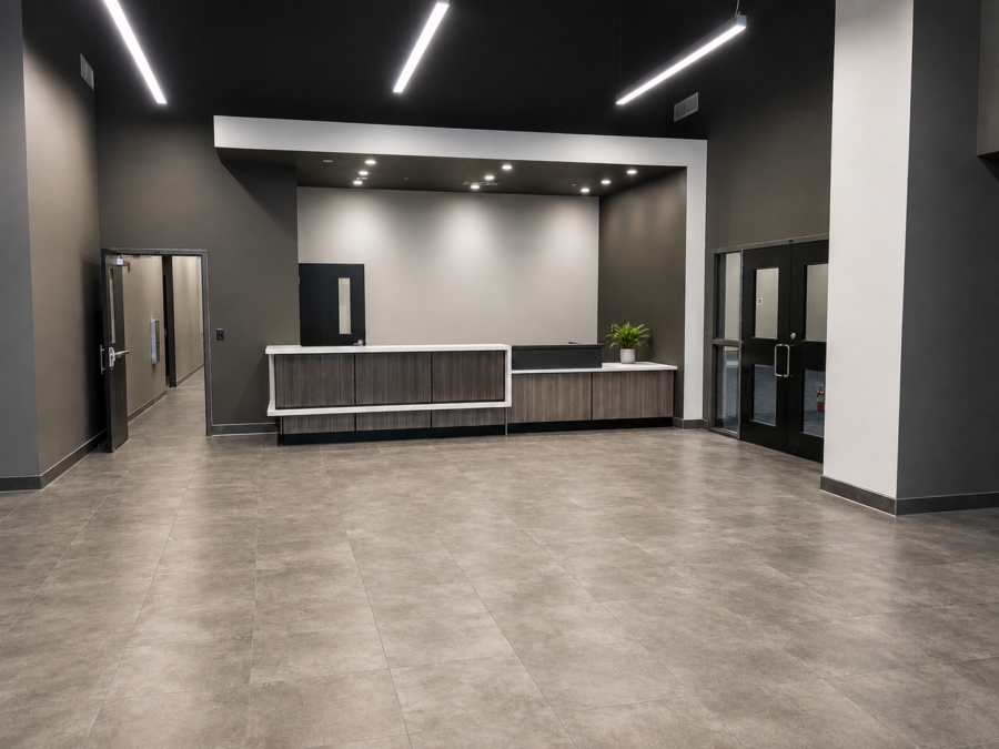Reception area inside the Arkansas Community Correction Central Office designed by WDD Architects
