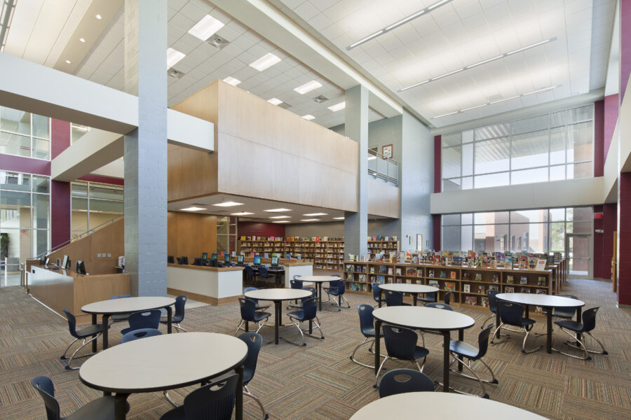 Don Roberts Elementary Interior view of media center and library at Don Robert Elementary School in Little Rock, Arkansas