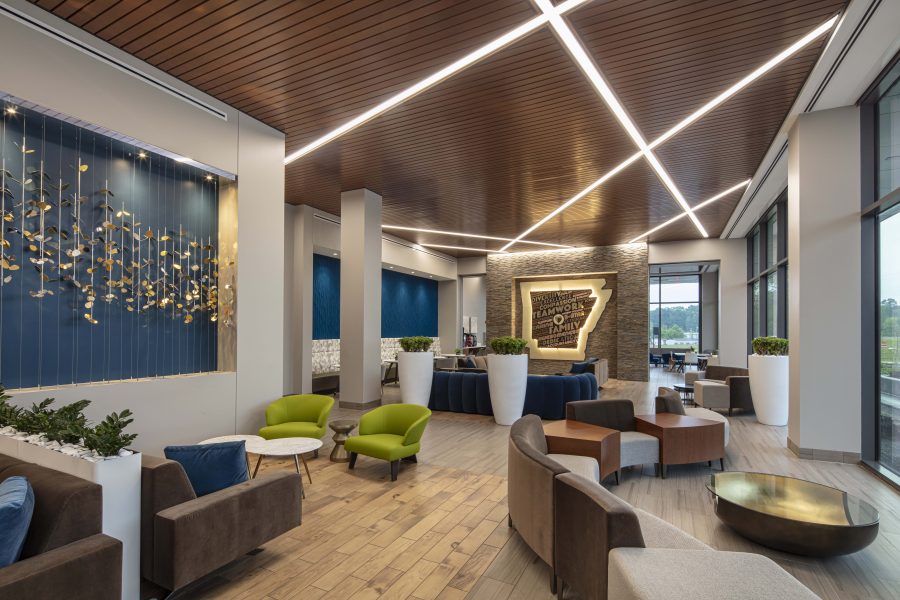 Arkansas Heart Hospital Encore lobby featuring Asian-inspired interior design and artwork