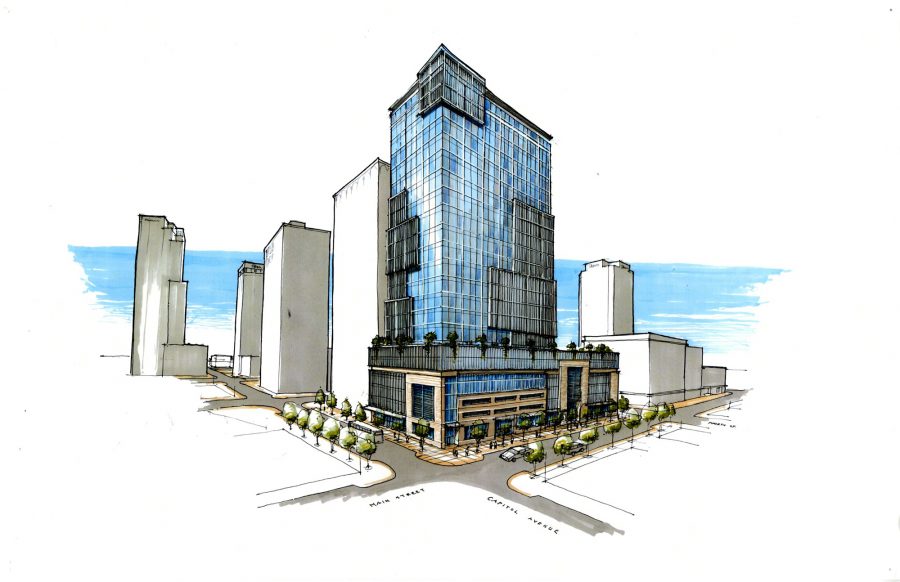 Little Rock Creative Corridor Study Drawing of Science & Technology Creative Corridor in Little Rock, Arkansas, designed by WDD Architects