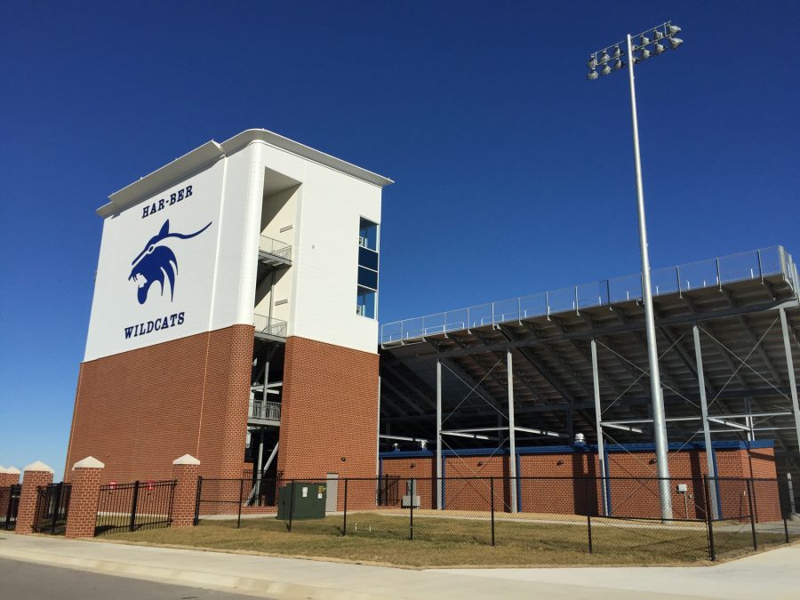View of Springdale Har-Ber High School Athletics stadium in Springdale, Arkansas