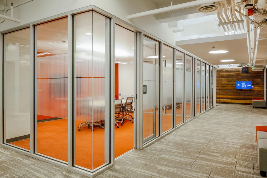 Colorful coworking space inside Little Rock Technology Park
