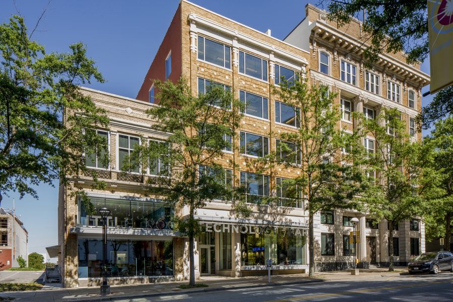 Exterior of Little Rock Technology Park on Main Street in downtown Little Rock