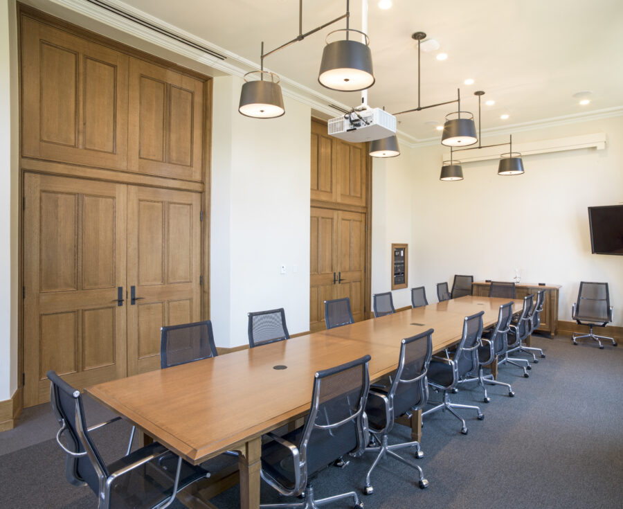 View of renovated conference room at the University of Arkansas John White Engineering Hall in Fayetteville.
