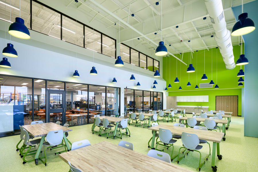 Interior classroom view at Jim Rollins Elementary School of Innovation in Springdale, Arkansas.