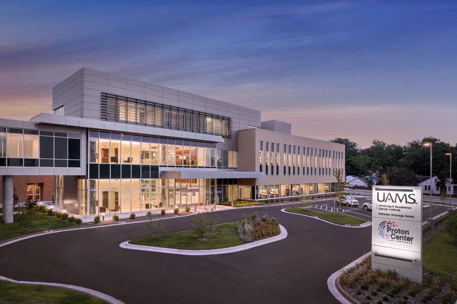 Exterior view of UAMS Radiation Oncology Center in Little Rock, Arkansas