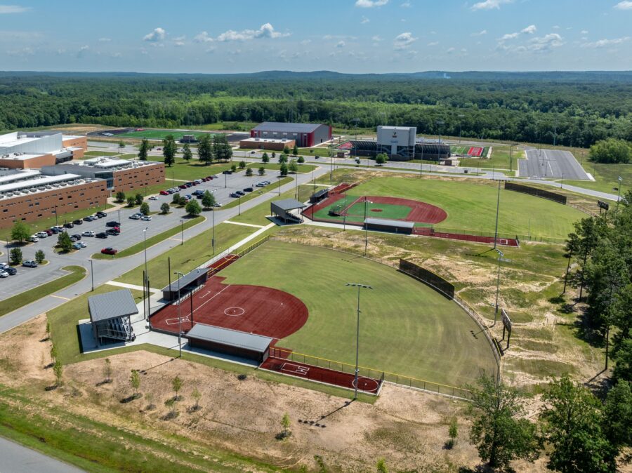 Ariel view of Maumelle High School Athletic Campus addition in Maumelle, Arkansas